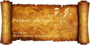 Petkov János névjegykártya